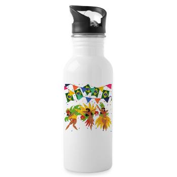 Soirée Samba - Brésil - Gourde avec paille intégrée - blanc - Droite