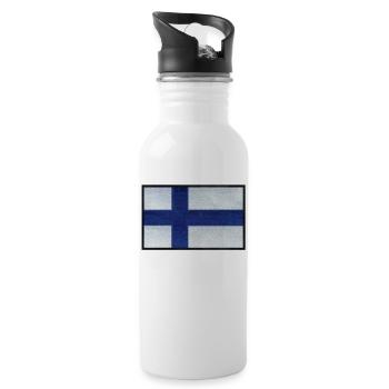 Drapeau finlande - Gourde avec paille intégrée - blanc - Droite