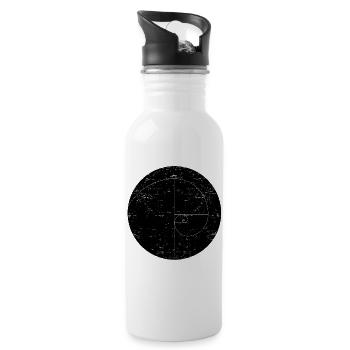 fibonacci spiral - Water bottle with straw - white - Right