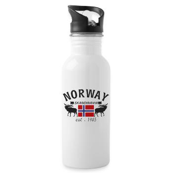 Norway 1905 Skandinvia - Trinkflasche mit integriertem Trinkhalm - Weiß - Rechts