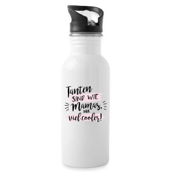 Tanten sind wie Mamas, nur viel cooler! - Trinkflasche mit integriertem Trinkhalm - Weiß - Rechts