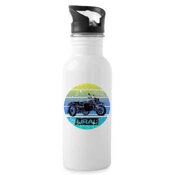 Art Ural Dnepr USSR Motorrad - Trinkflasche mit integriertem Trinkhalm - Weiß - Rechts
