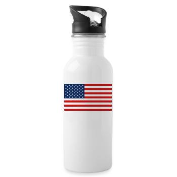 USA Flag - Flag - Water bottle with straw - white - Right