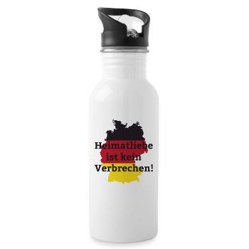 Heimatliebe Spruch Deutschland Heimat Geschenk - Trinkflasche mit integriertem Trinkhalm - Weiß - Rechts