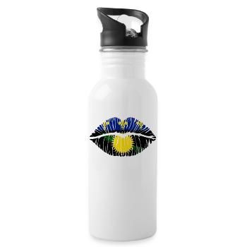 Kuss Guadeloupe - Trinkflasche mit integriertem Trinkhalm - Weiß - Rechts