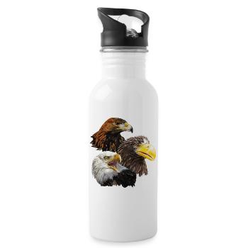 Birds of prey - Water bottle with straw - white - Right