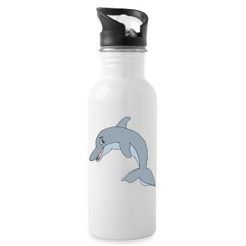 dolphin - Water bottle with straw - white - Right
