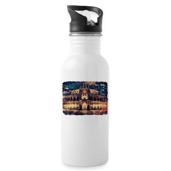 Dresden Deutschland Germany Semperoper - Trinkflasche mit integriertem Trinkhalm - Weiß - Rechts