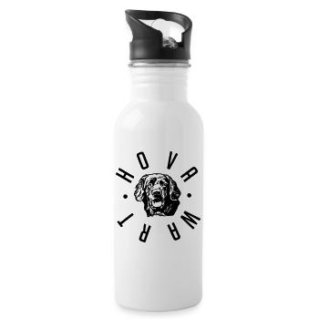 Hovawart Logo Kopf Hund Hundebesitzer Hundemensch - Trinkflasche mit integriertem Trinkhalm - Weiß - Rechts