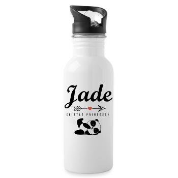 Vorname Jade personalisierte T-Shirt Weihnachtsgeschenk - Trinkflasche mit integriertem Trinkhalm - Weiß - Rechts