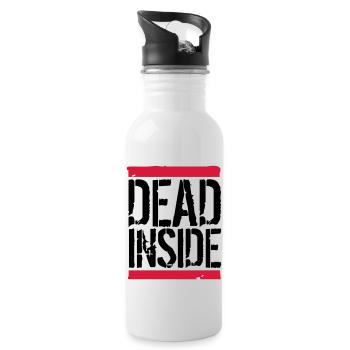 Innerlich Tot Logo - Trinkflasche mit integriertem Trinkhalm - Weiß - Rechts