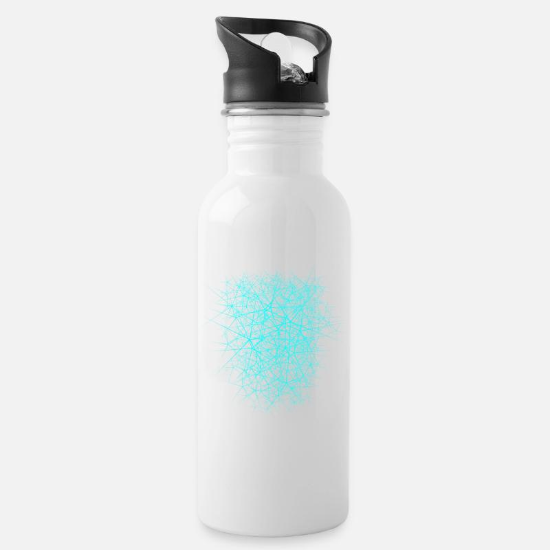 Nano Struktur - Textur Design - Trinkflasche mit integriertem Trinkhalm - Weiß