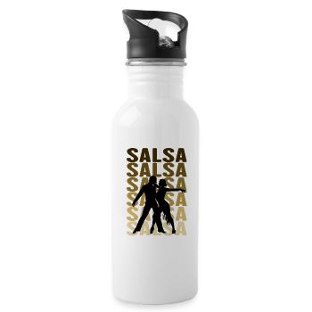 Salsa dance - Trinkflasche mit integriertem Trinkhalm - Weiß - Rechts