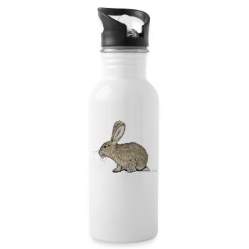 Lapin / lapin - Gourde avec paille intégrée - blanc - Droite