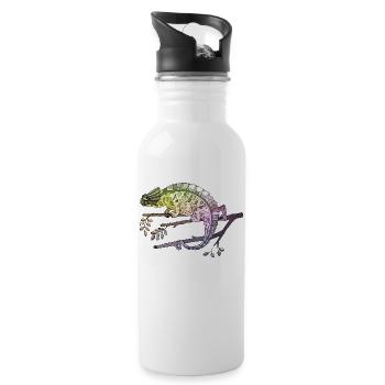 Chameleon - Water bottle with straw - white - Right