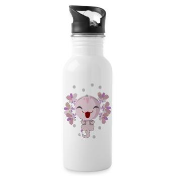 Axolotl - Water bottle with straw - white - Right