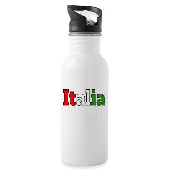 Italien - Trinkflasche mit integriertem Trinkhalm - Weiß - Rechts