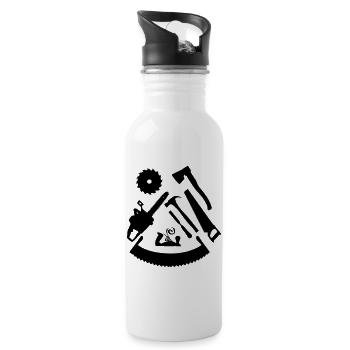 Wood tool - Water bottle with straw - white - Right