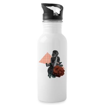 Esthétique de la rose chérubin - Gourde avec paille intégrée - blanc - Droite