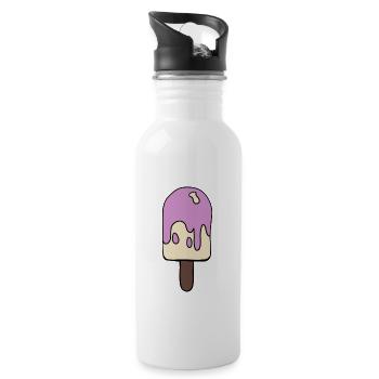 icecream colourfull - Water bottle with straw - white - Right