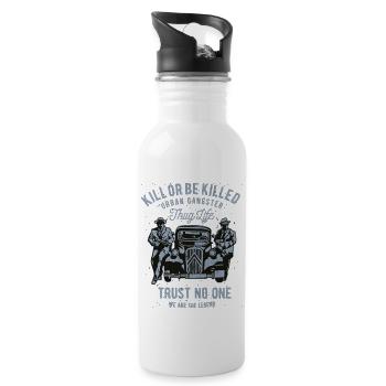 Tuer ou être tué - Gourde avec paille intégrée - blanc - Droite