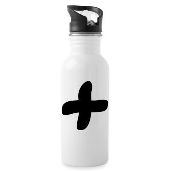 Plus signe de croix ombres plus signe augure - Gourde avec paille intégrée - blanc - Droite