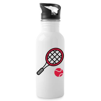 Tennis - Trinkflasche mit integriertem Trinkhalm - Weiß - Rechts