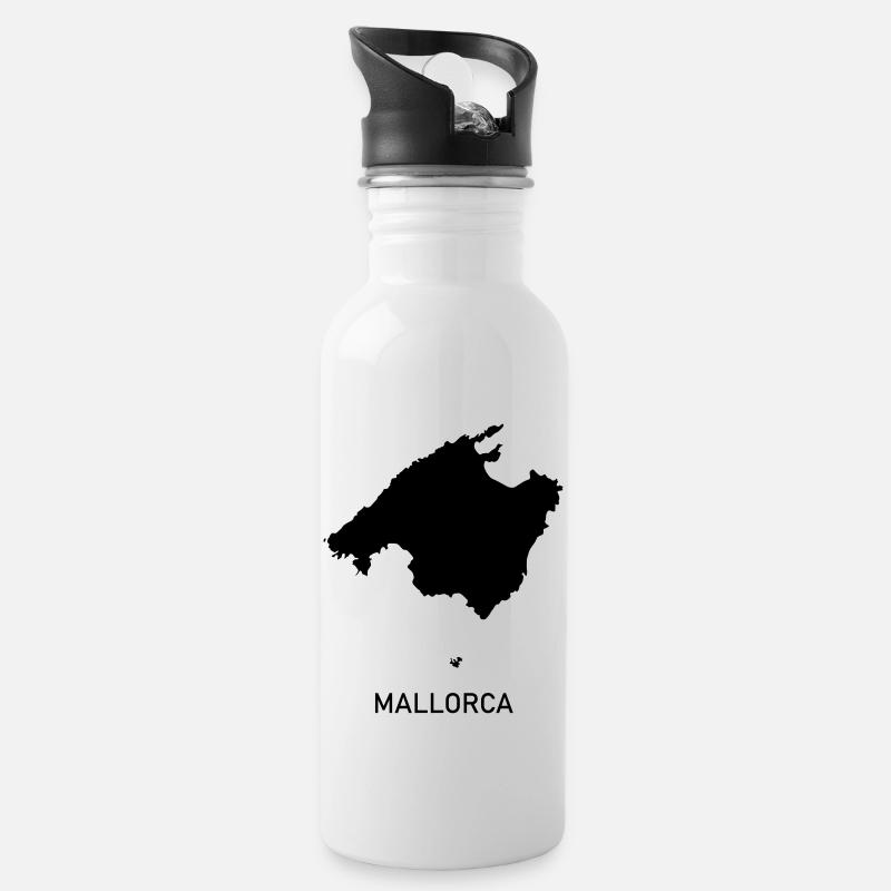 Mallorca B - Water bottle with straw - white
