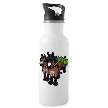 Carrosse Course chevaux Sang froid Cadeau Drôle - Gourde avec paille intégrée - blanc - Droite