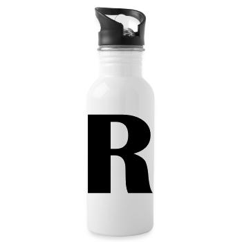 R - Water bottle with straw - white - Right