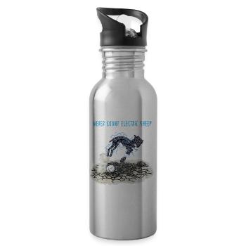 count never electric sheep - Water bottle with straw - silver - Right