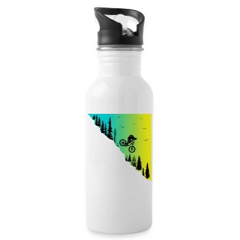 mountainbike downhill action outdoor Fahrrad bike - Trinkflasche mit integriertem Trinkhalm - Weiß - Rechts