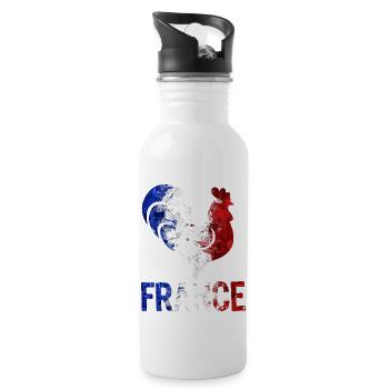 Allez La France | Supporter Français !!! - Gourde avec paille intégrée - blanc - Droite