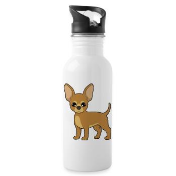 Chihuahua - Water bottle with straw - white - Right