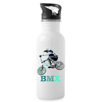 bmx racing - Water bottle with straw - white - Right