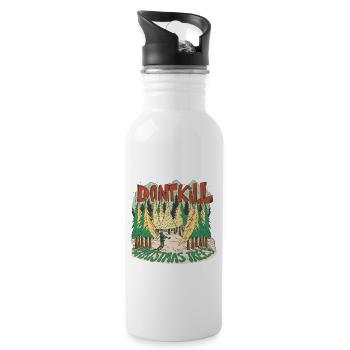 Don’t kill Christmas Trees Weihnachten xmas Axt - Trinkflasche mit integriertem Trinkhalm - Weiß - Rechts