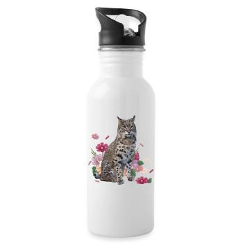 Lynx - Gourde avec paille intégrée - blanc - Droite