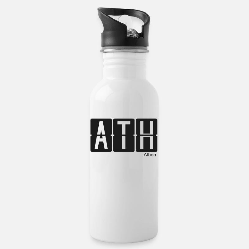 Athen - Trinkflasche mit integriertem Trinkhalm - Weiß