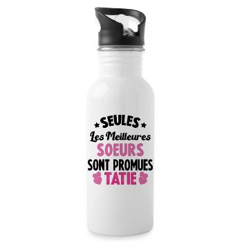 seules les meilleures soeurs sont promues tatie - Gourde avec paille intégrée - blanc - Droite