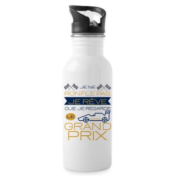 Cadeau humour grand prix course de voiture homme - Gourde avec paille intégrée - blanc - Droite