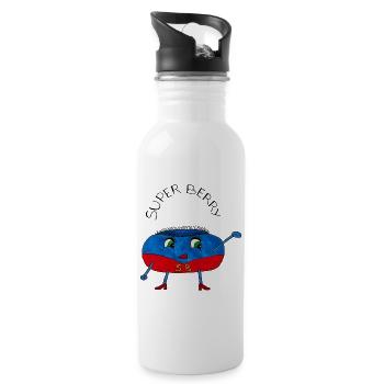 SuperBerry - Water bottle with straw - white - Right