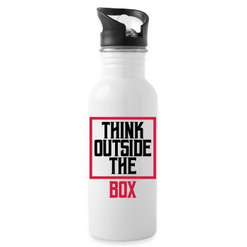 Logo Think outside - Water bottle with straw - white - Right
