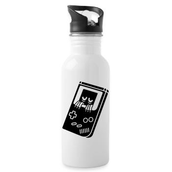 Game Boy mit Kreatur - Trinkflasche mit integriertem Trinkhalm - Weiß - Rechts