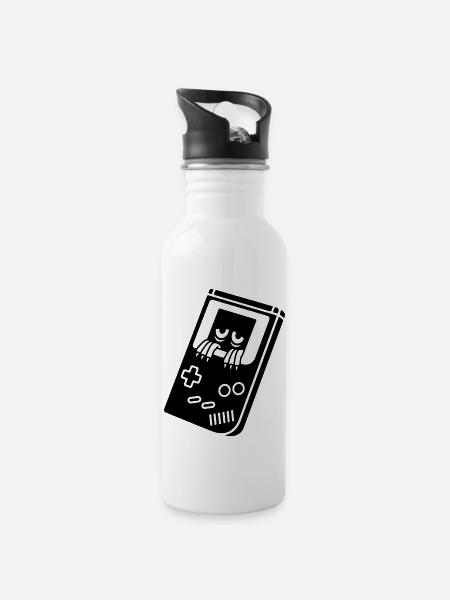 Game Boy with creature - Water bottle with straw - white