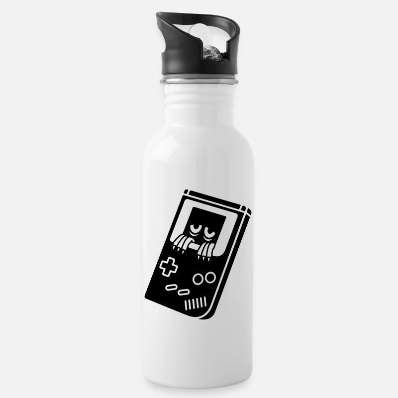 Game Boy with creature - Water bottle with straw - white