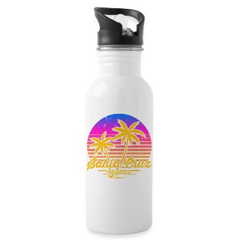Santa Cruz California vintage rétro Surfer Boarder - Gourde avec paille intégrée - blanc - Droite