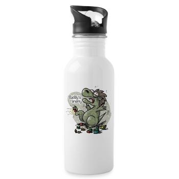 Daddys enemy - Trinkflasche mit integriertem Trinkhalm - Weiß - Rechts
