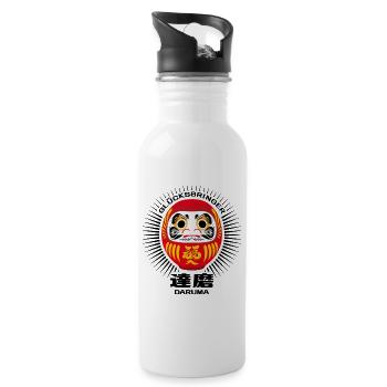 Daruma - Glücksbringer - Trinkflasche mit integriertem Trinkhalm - Weiß - Rechts