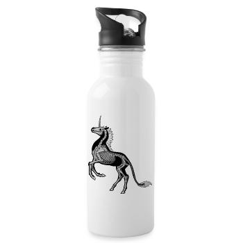 Dead Unicorn - Trinkflasche mit integriertem Trinkhalm - Weiß - Rechts