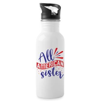 All american sister - Water bottle with straw - white - Right